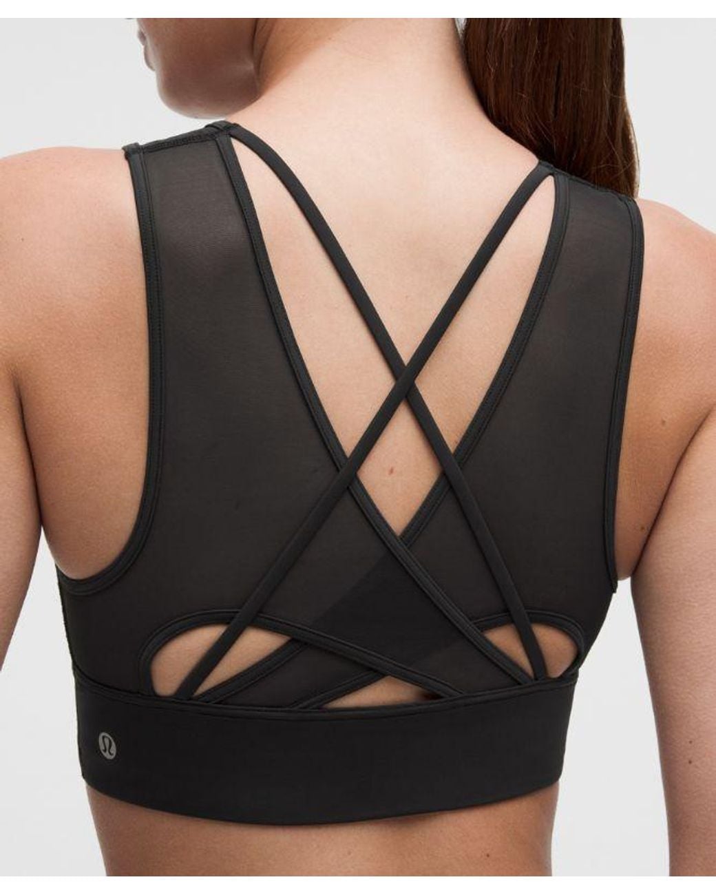lululemon athletica Black Mesh Crossback Sports Bra