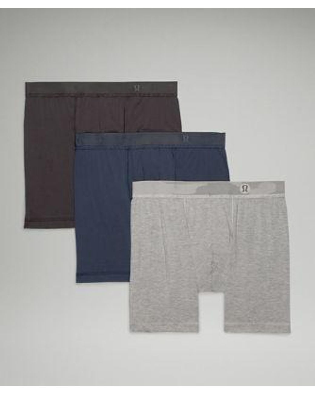 lululemon athletica Always In Motion Boxer Briefs 3 Pack - 5" - Color Black/grey/blue - Size L for men