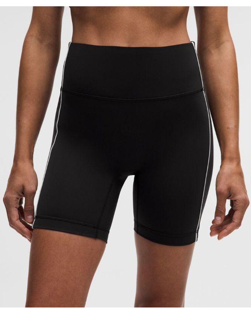 lululemon athletica Black Wunder Train No-Line Piped High-Rise Short 6"