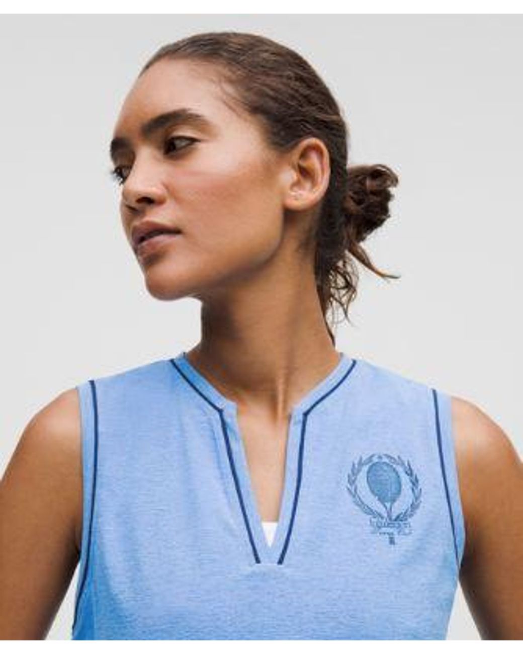 lululemon athletica Blue V-Neck Tennis Tank Top