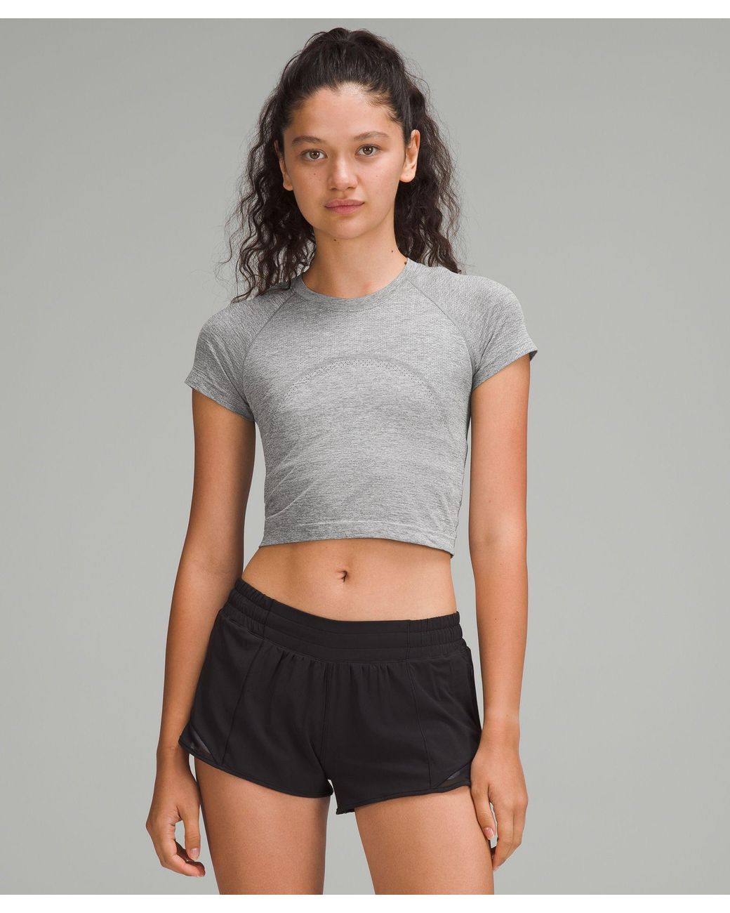 lululemon Swiftly Tech Cropped Short-Sleeve Shirt 2 in Gray | Lyst lululemon Swiftly Tech Cropped Short-Sleeve Shirt 2 in Gray | Lyst