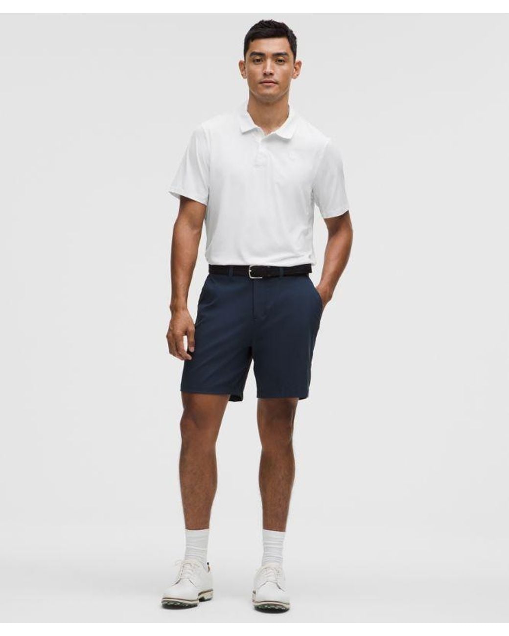 lululemon athletica Blue Logo Sport Polo Short Sleeve for men