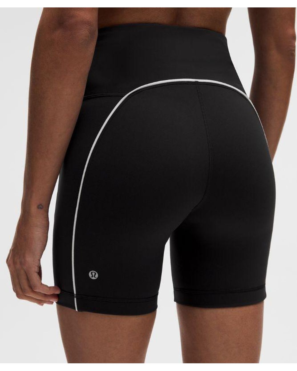 lululemon athletica Black Wunder Train No-Line Piped High-Rise Short 6"