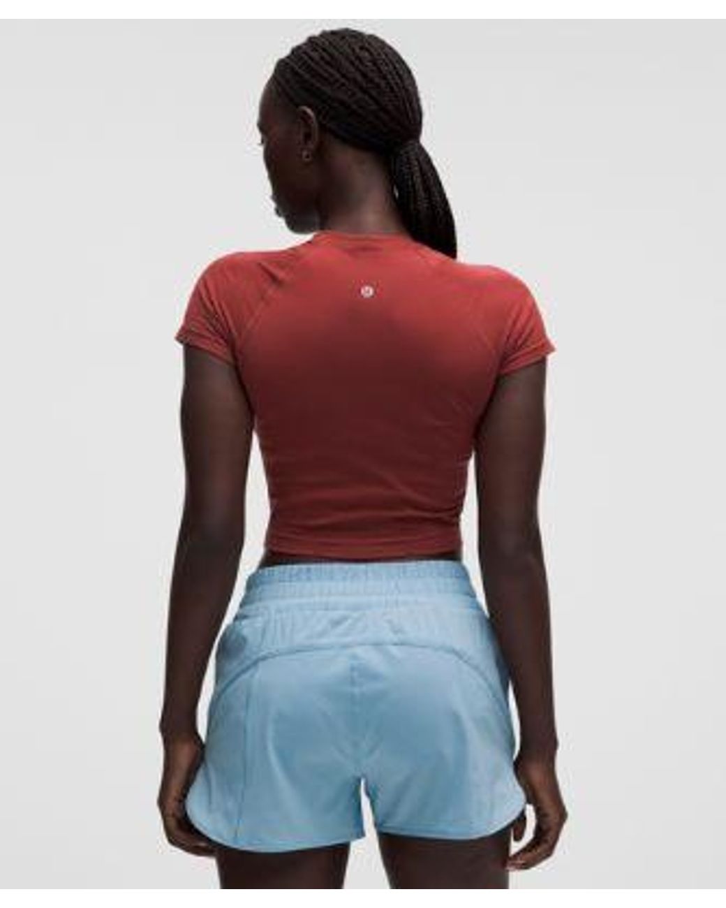 lululemon athletica Red – Swiftly Tech Cropped Short-Sleeve Shirt 2.4 – /Burgundy – Size 4