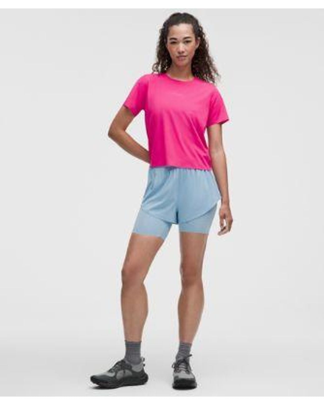 lululemon athletica Pink Fast And Free Short-Sleeve Shirt