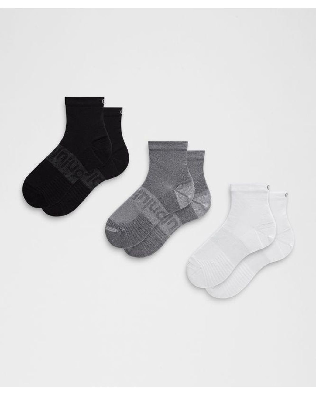 lululemon athletica Black – Power Stride Ankle Socks 3 Pack – – Size Large
