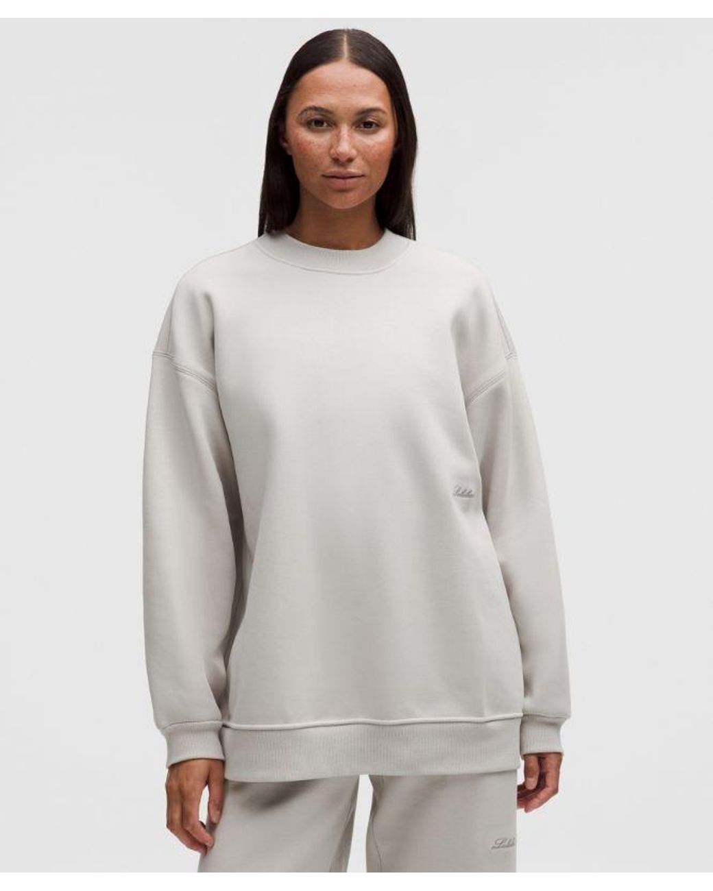lululemon athletica Gray – Big Cozy Ultra-Oversized Crew Sweatshirt Wordmark – – Size Large
