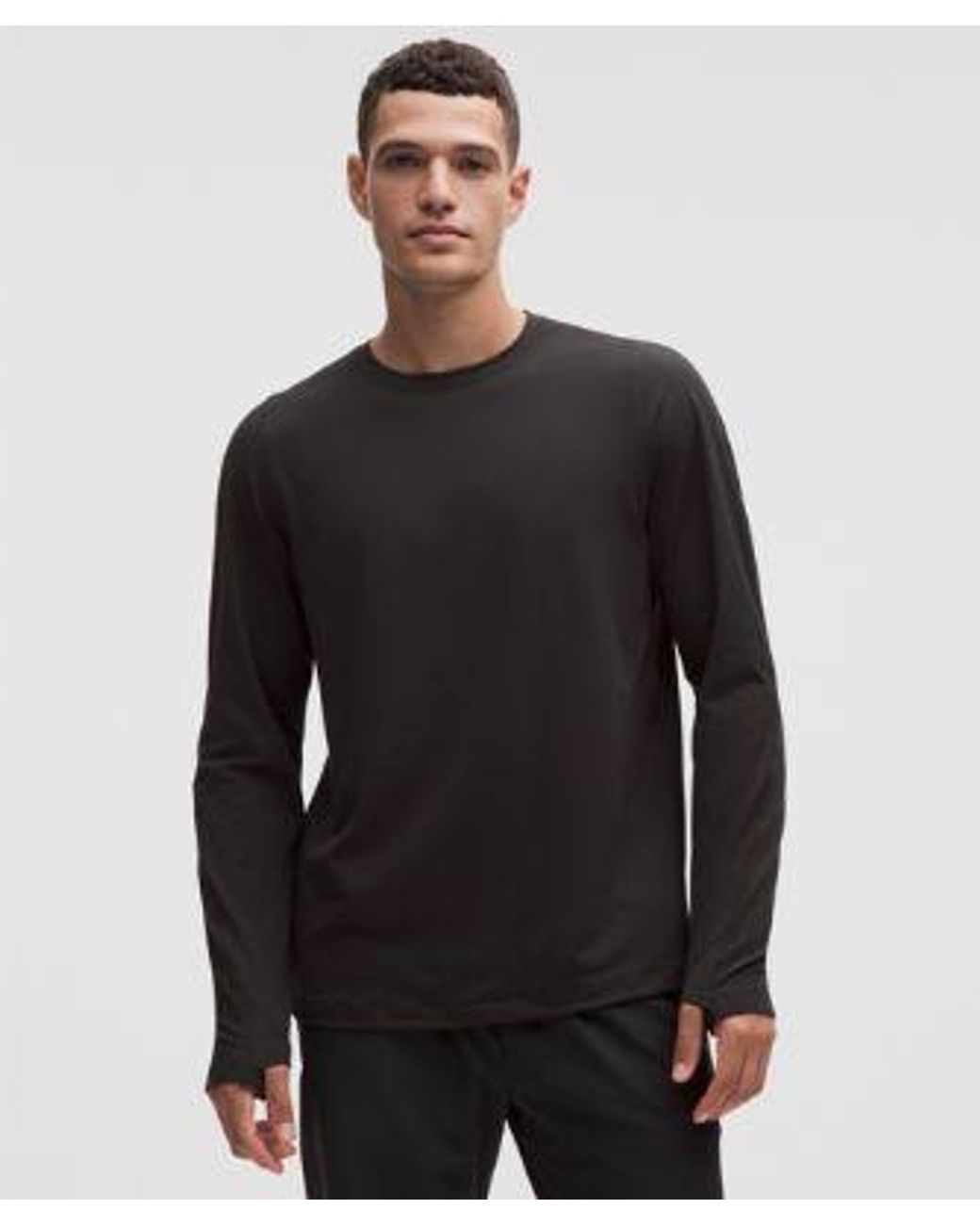 lululemon athletica Black – Rulu Crewneck Long-Sleeve Shirt – – Size Large for men