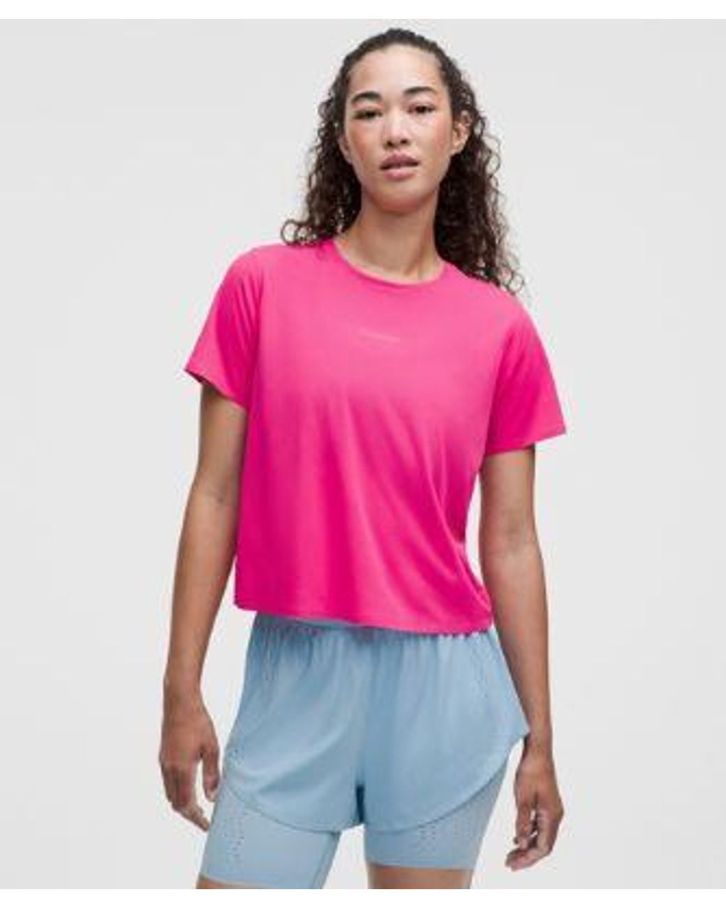 lululemon athletica Pink Fast And Free Short-Sleeve Shirt