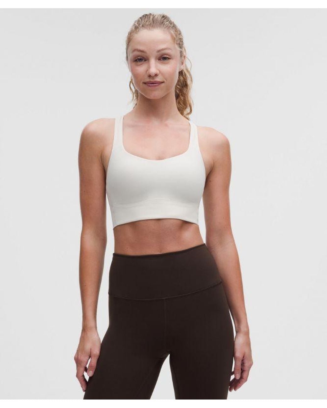 lululemon athletica White – Like A Cloud Train Sports Bra Medium Support, B/C Cup – – Size 14
