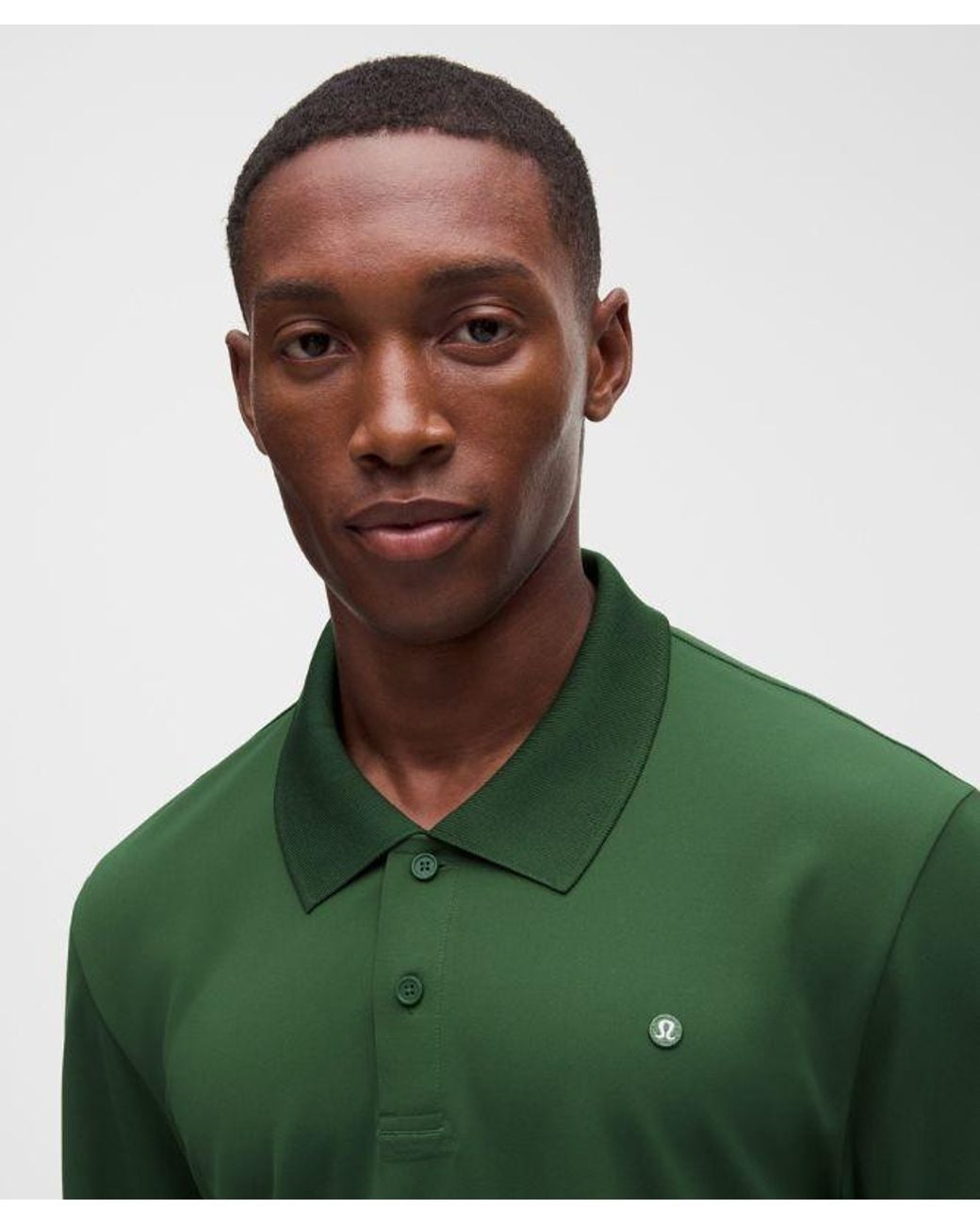 lululemon athletica Green – Showzero Classic-Fit Long-Sleeve Polo Shirt Mesh Panel – – Size Large for men
