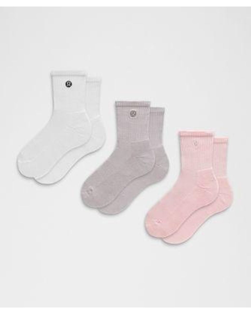 lululemon athletica Pink Daily Essential Quarter Socks
