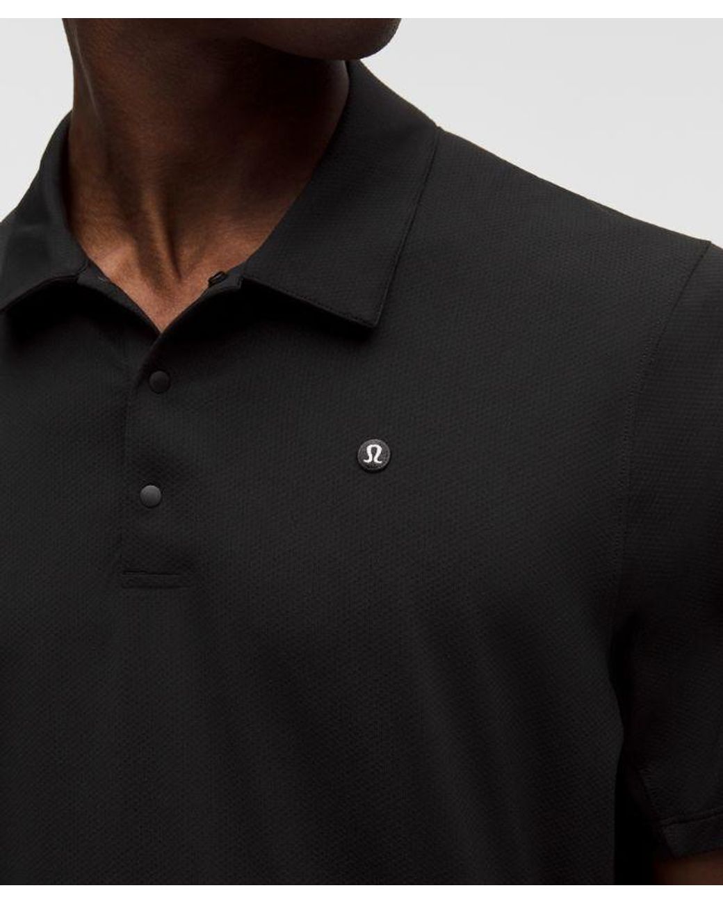 lululemon athletica Black – Logo Sport Polo Short-Sleeve – – Size Large for men