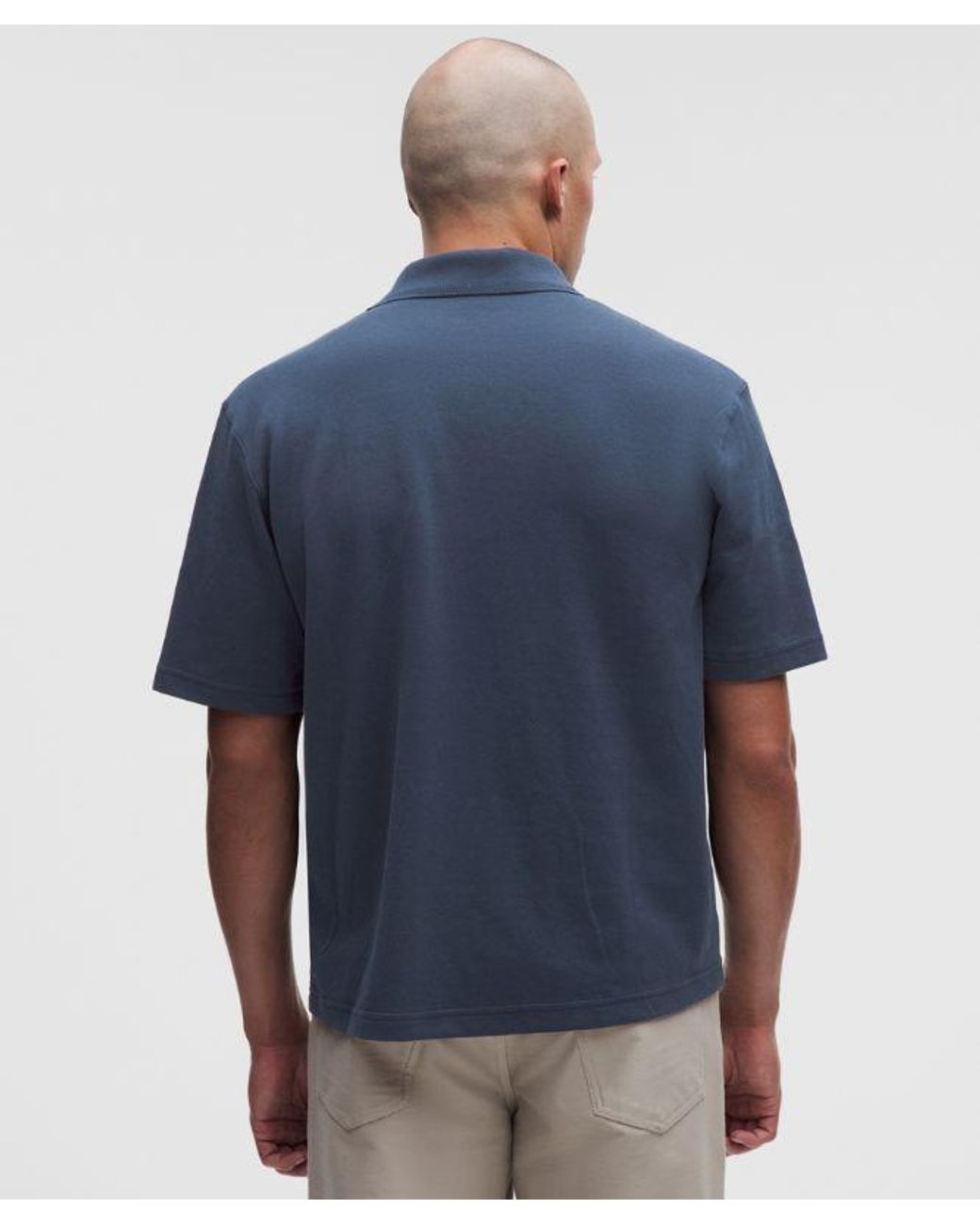 lululemon athletica Blue – Pique-Performer Camp-Collar-Shirt – – Size Large for men