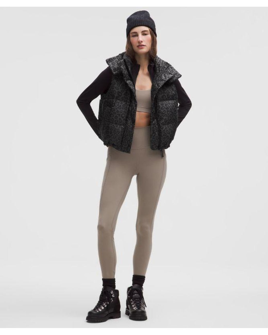 lululemon athletica Black Wunder Puff 600-Down-Fill Cropped Vest