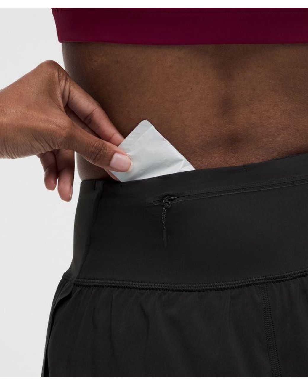 lululemon athletica Black – Fast And Free Mid-Rise Split Shorts Design – 3" – – Size Large