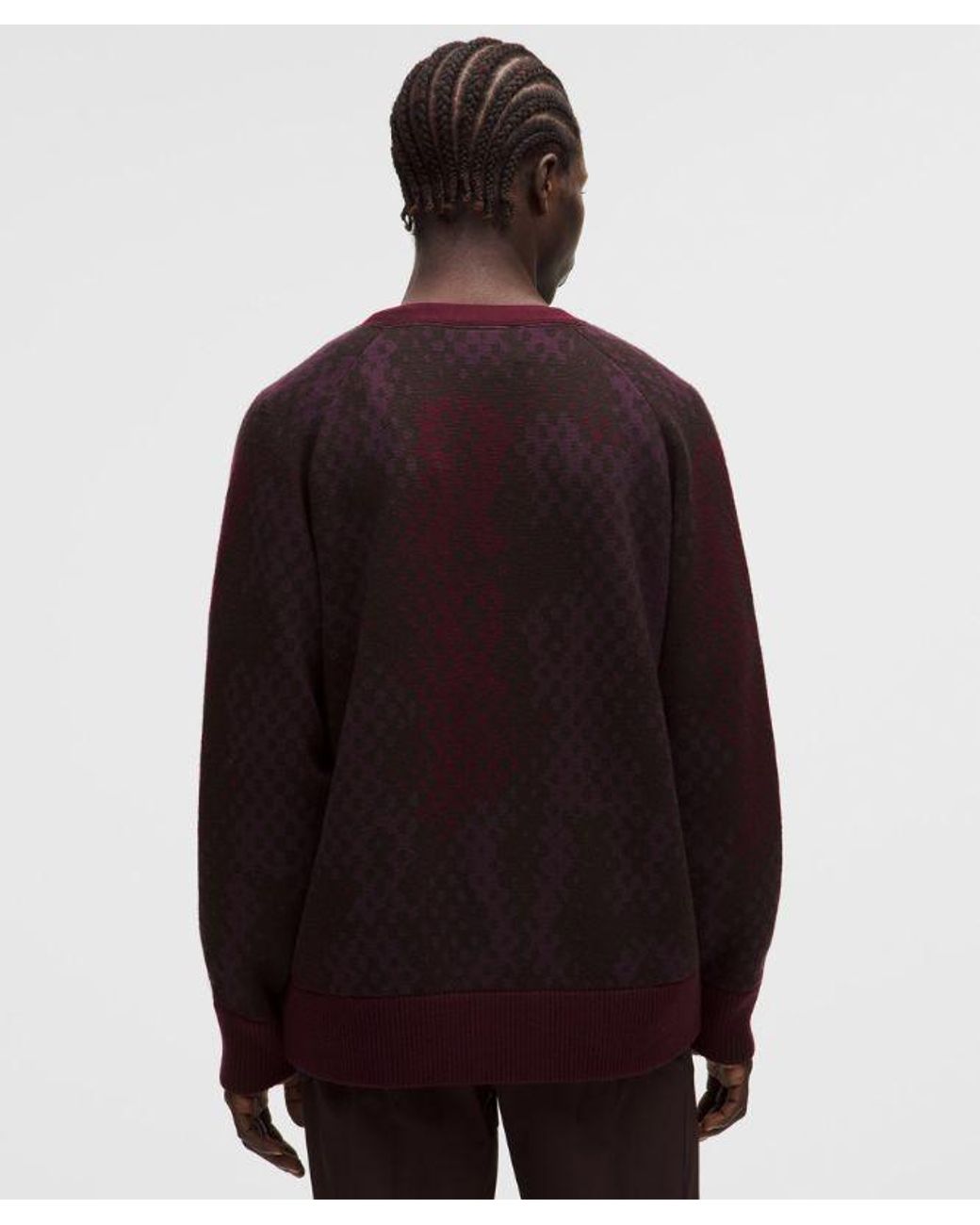 lululemon athletica Red Merino Wool Cardigan for men
