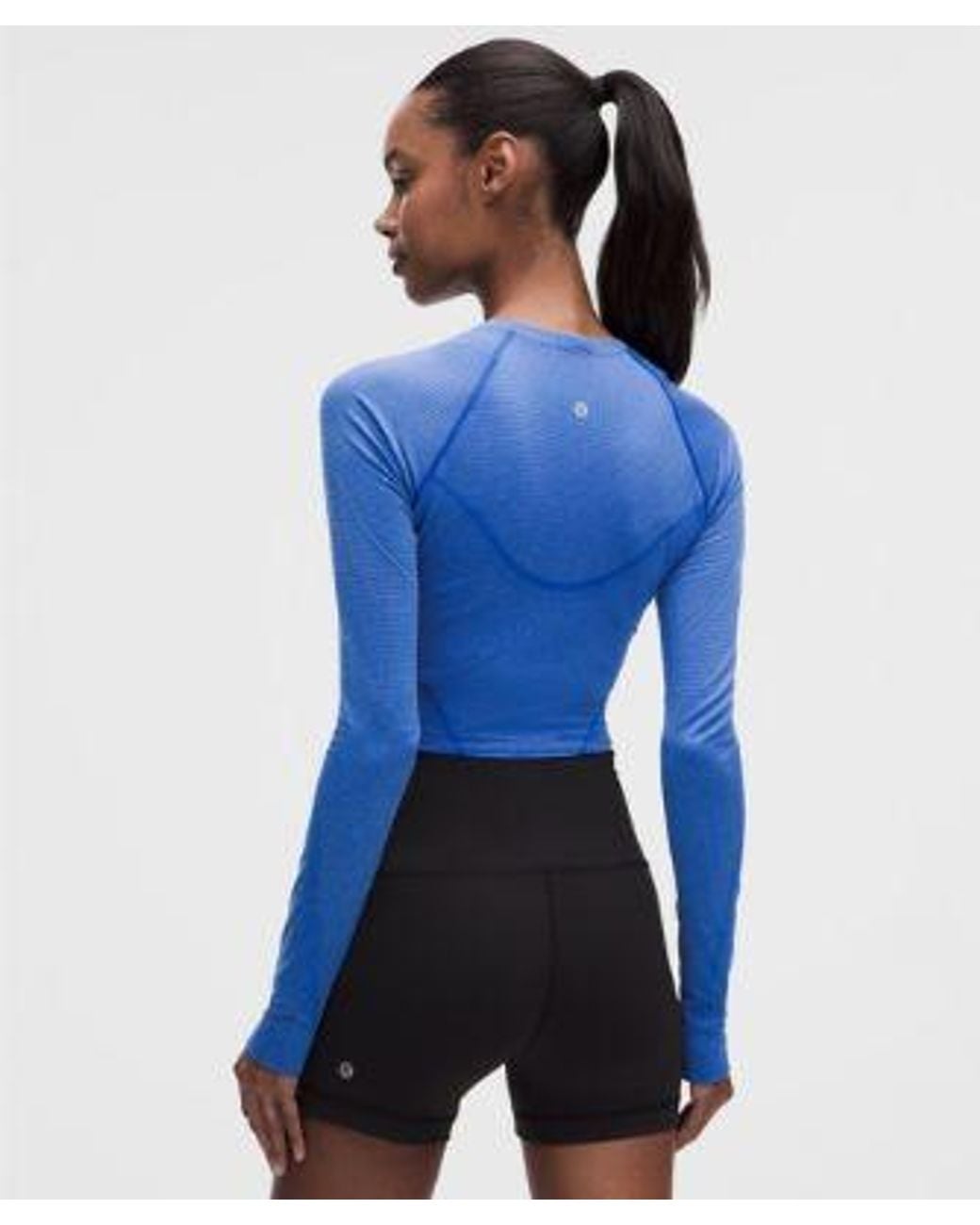 lululemon athletica Blue Swiftly Tech Cropped Long-Sleeve Shirt 2