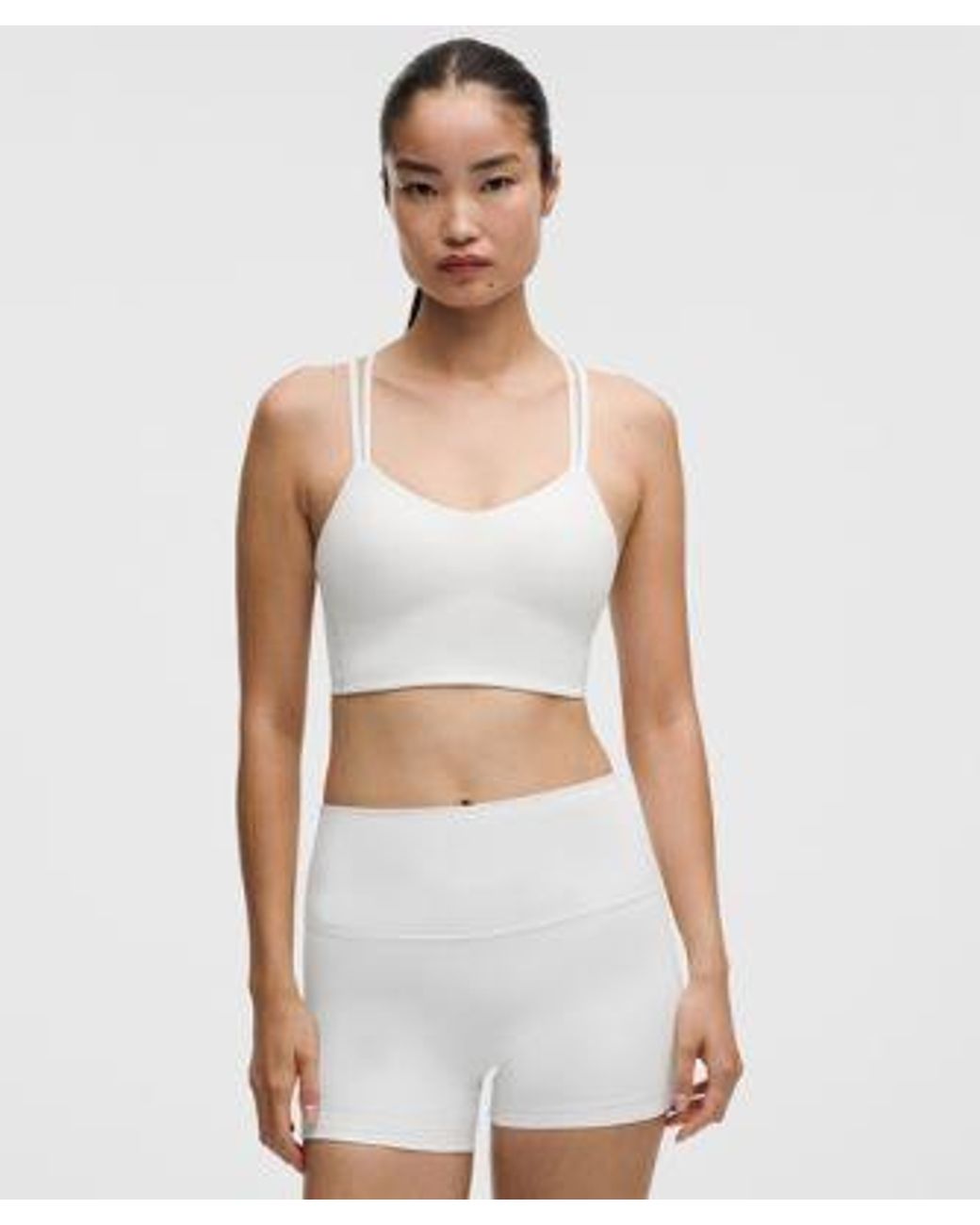lululemon athletica White – Like A Cloud Longline Sports Bra Light Support, B/C Cup – – Size 14