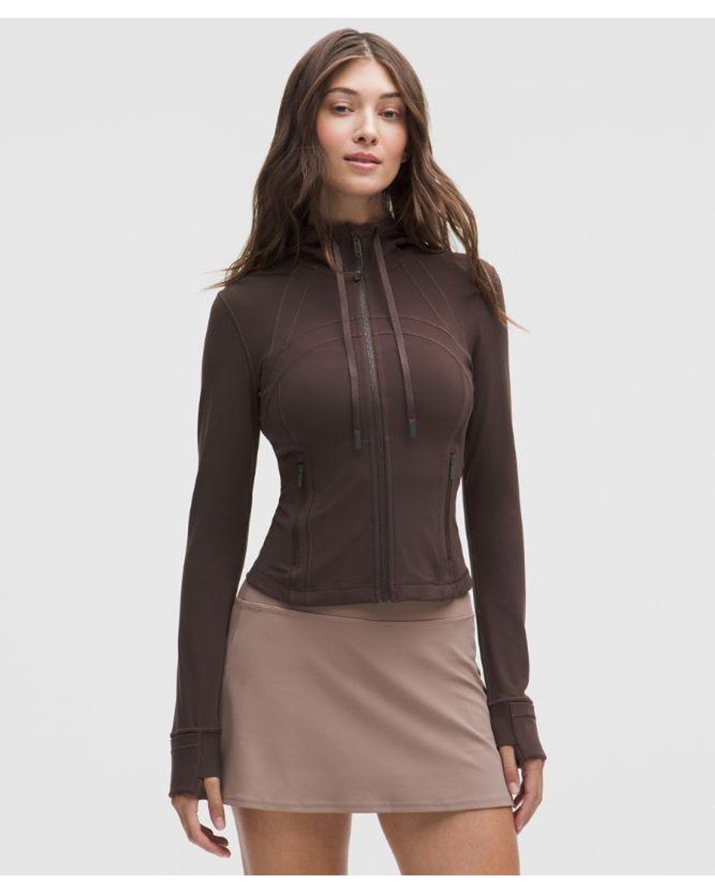 lululemon athletica Brown – Define Cropped Hooded Jacket Nulu – – Size 10