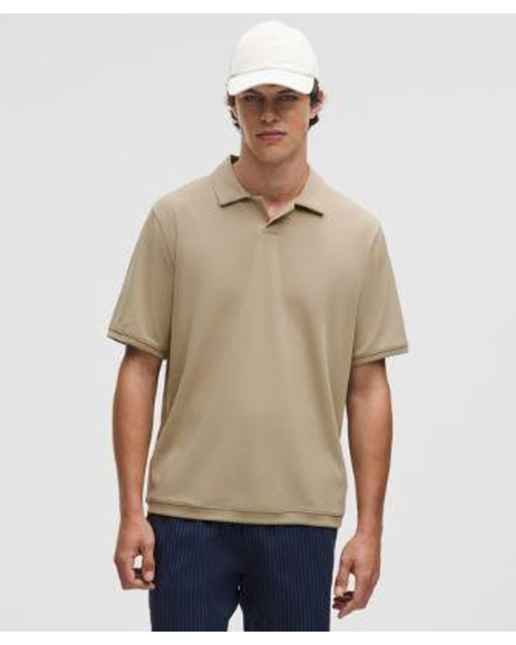lululemon athletica Natural Textured Mesh Short-Sleeve Polo Shirt for men