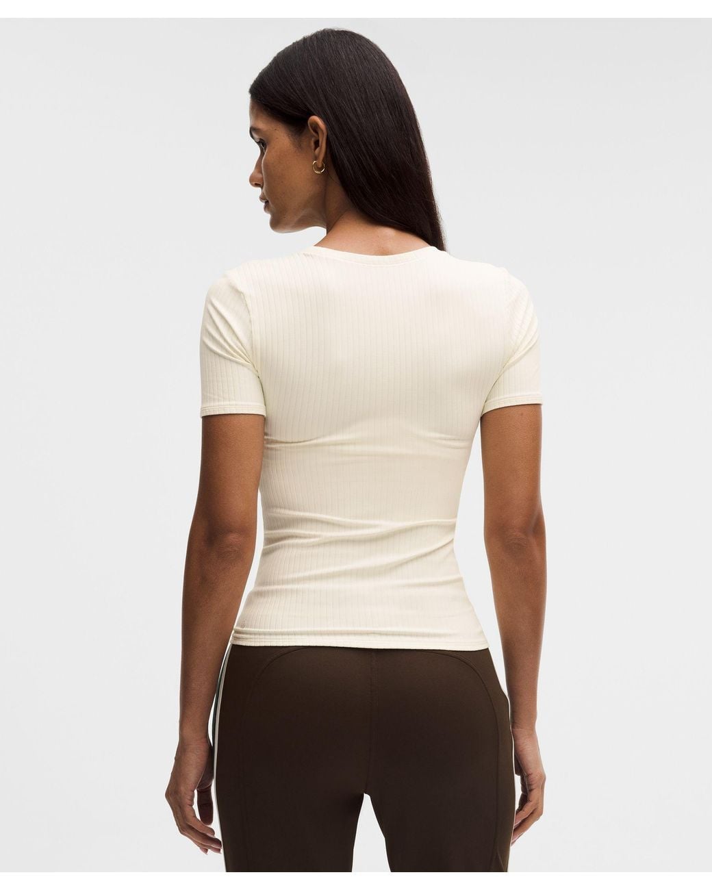 lululemon Wundermost Ultra-Soft Ribbed Nulu Scoop-Neck Shirt in White ...
