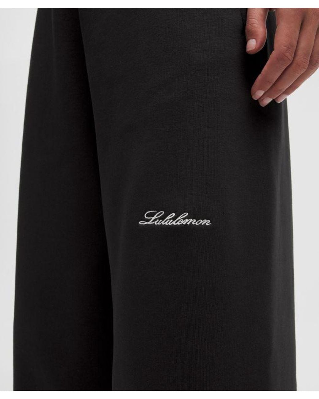 lululemon athletica Black – Big Cozy Ultra-Oversized Wide-Leg Pants Regular Wordmark – – Size Small