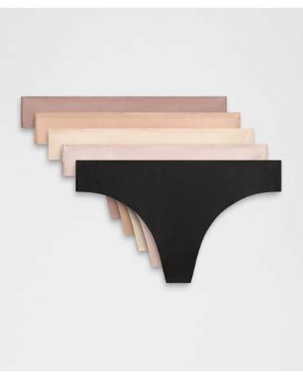 lululemon athletica Natural – Invisiwear Mid-Rise Thong Underwear 5 Pack – /Khaki – Size Large