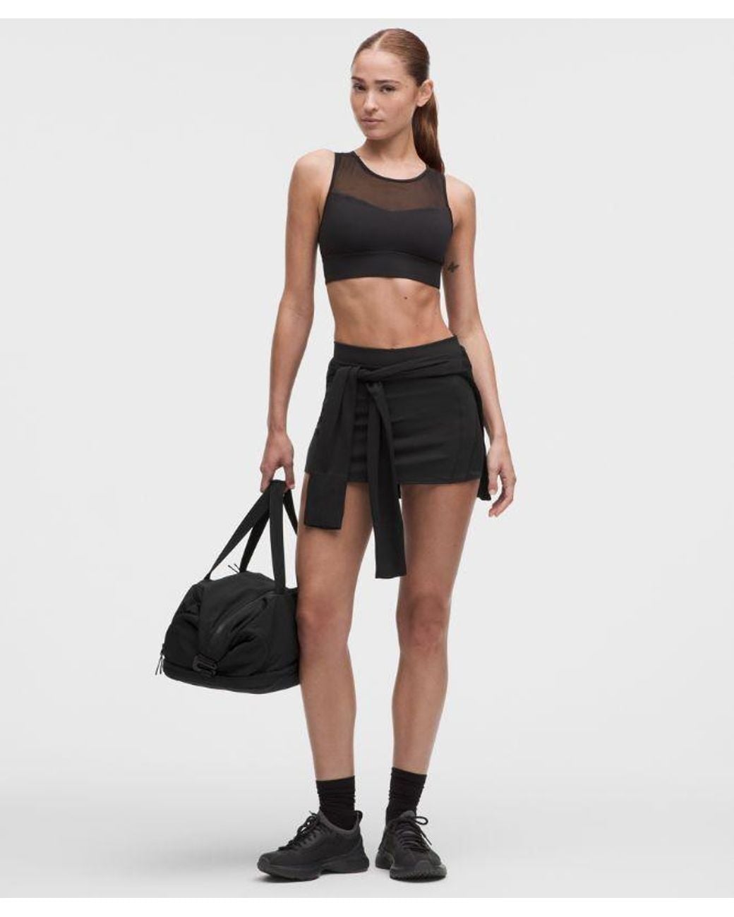 lululemon athletica Black Mesh Crossback Sports Bra