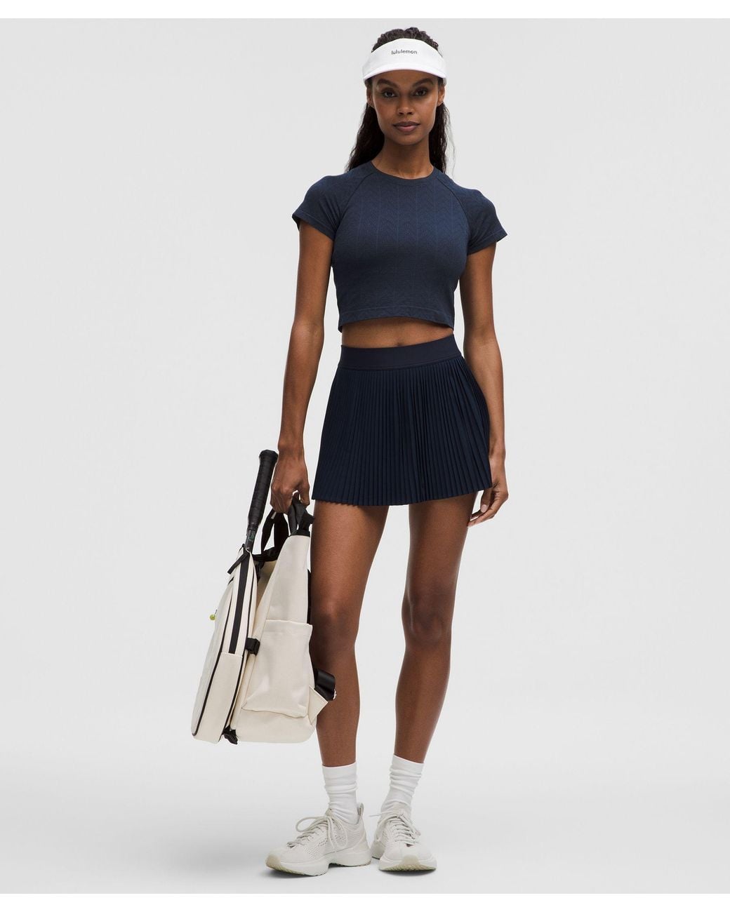 lululemon Swiftly Pointelle Cropped Short-Sleeve Shirt in Blue | Lyst