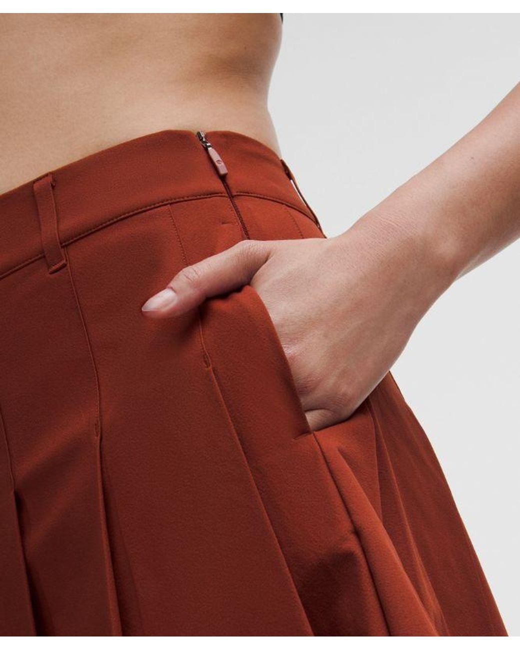 lululemon athletica Red – Box-Pleat High-Rise A-Line Golf Skirt – – Size 28