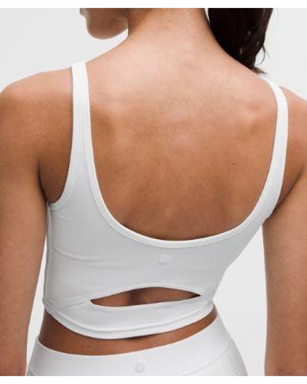 lululemon athletica White – Scoop-Neck Cutout Tennis Tank Top Medium Support, B/C Cup – – Size Large