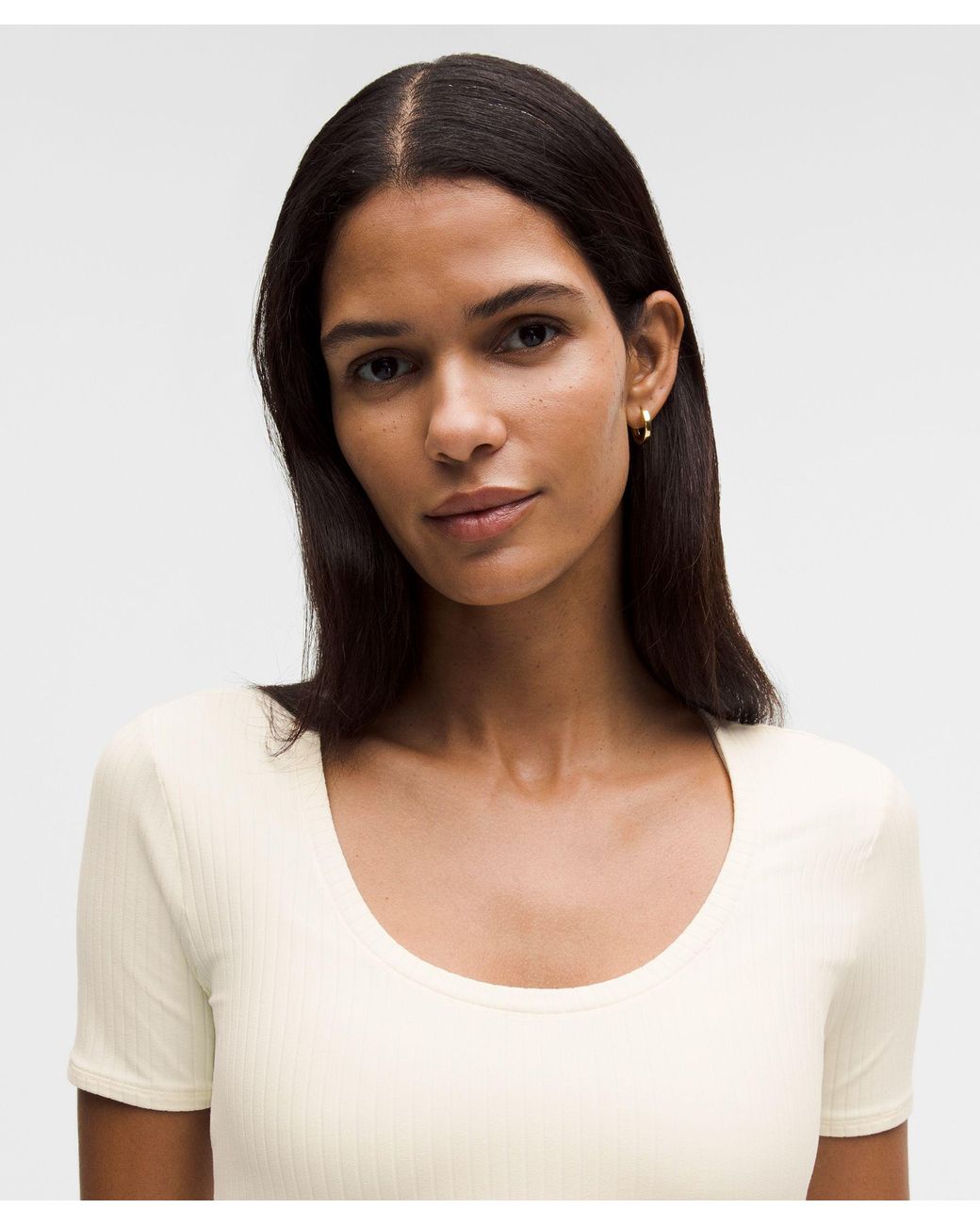 lululemon Wundermost Ultra-Soft Ribbed Nulu Scoop-Neck Shirt in White ...