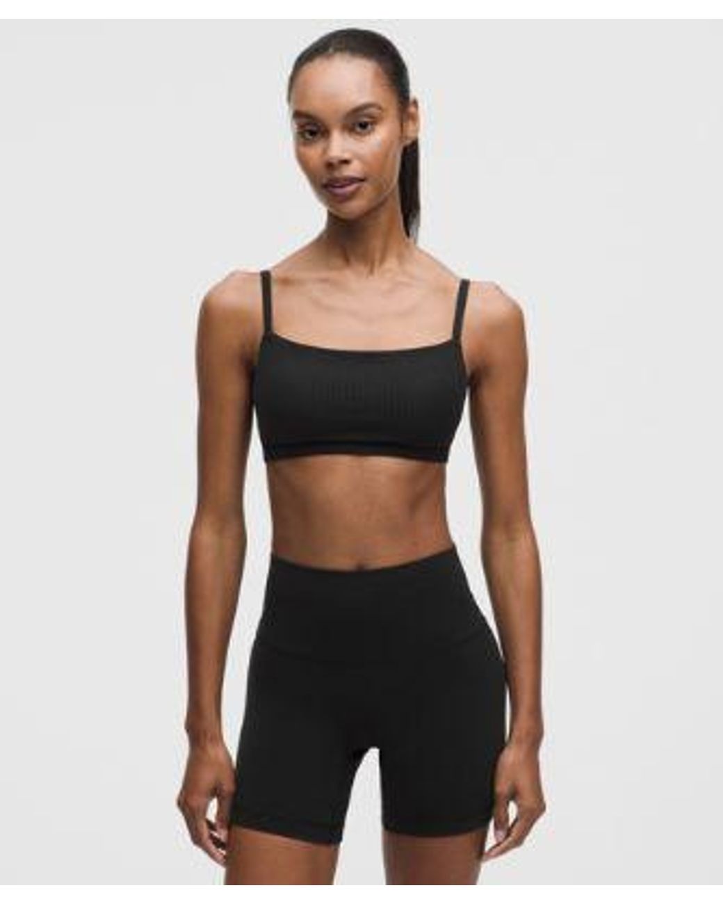 lululemon athletica Black – Ribbed Cami-Strap Sports Bra Light Support, B/C Cup – –