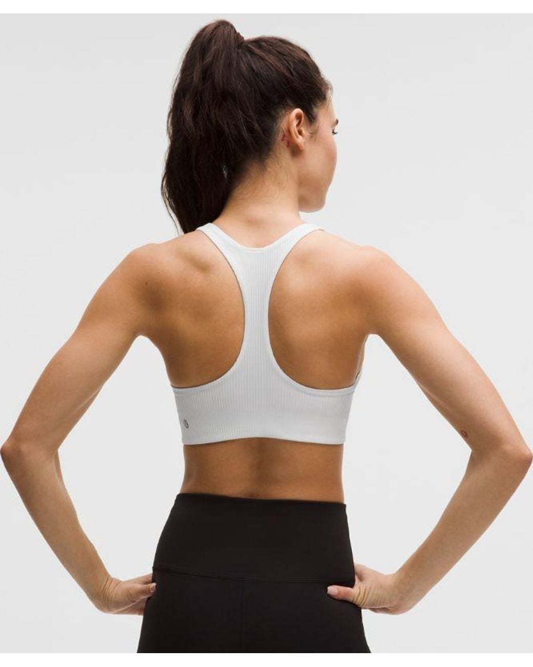 lululemon athletica Black – All-Time Hero Ribbed Sports Bra Medium Support, B/C Cup – – Size Large