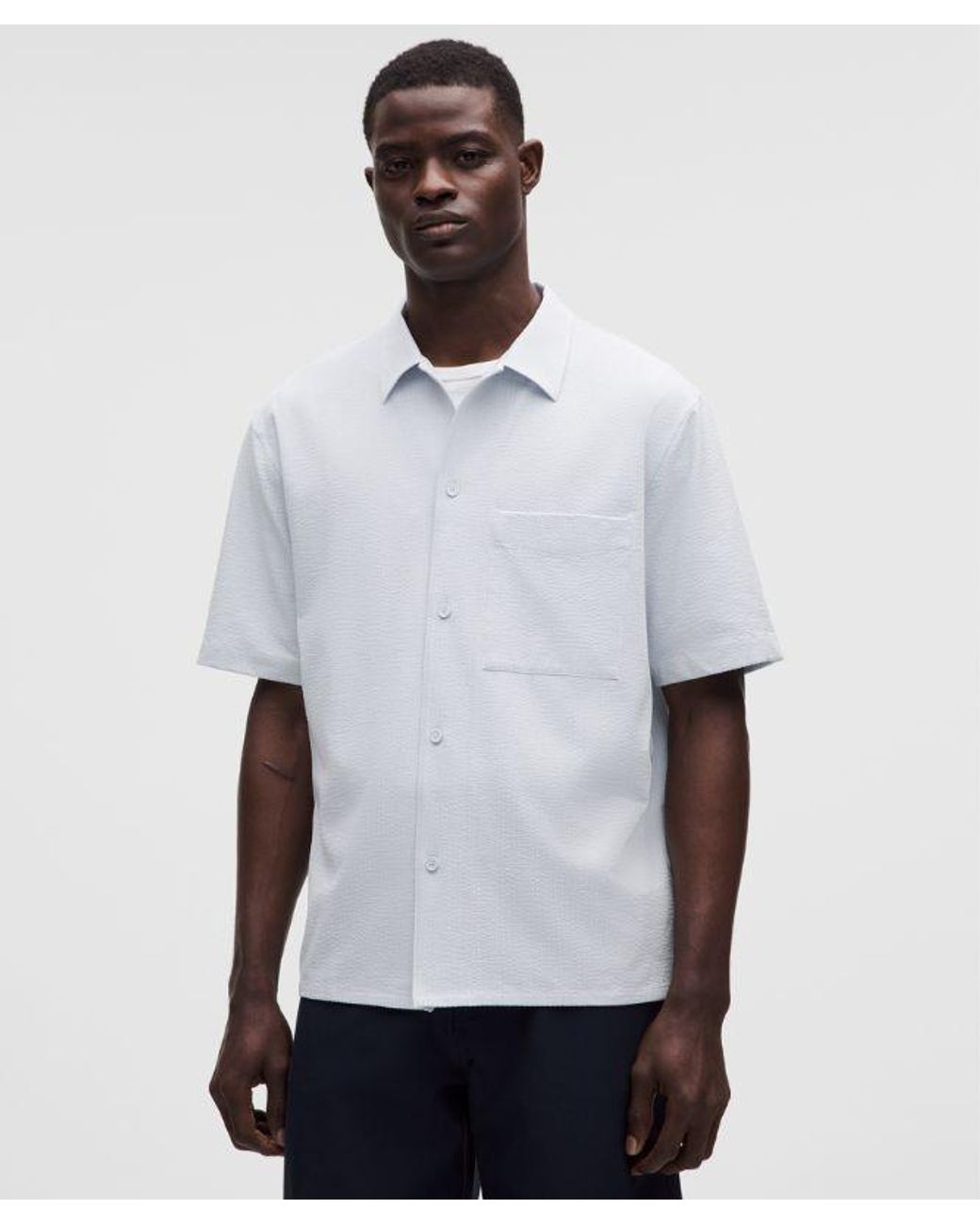 lululemon athletica White Airing Easy Camp-Collar Shirt for men