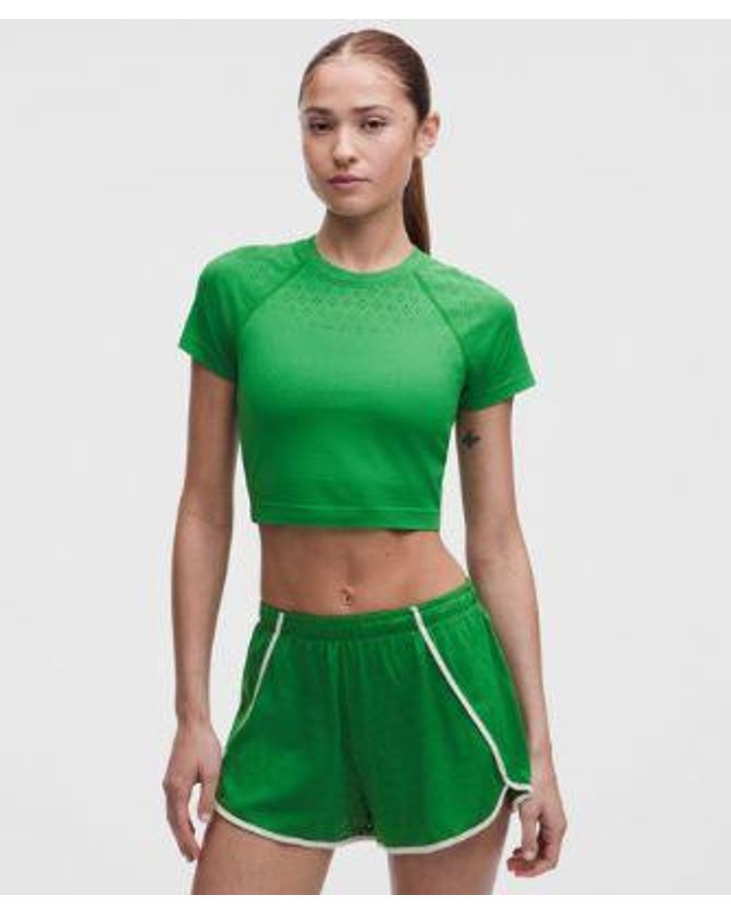 lululemon athletica Green – Swiftly Tech Cropped Short-Sleeve Shirt 2.4 – – Size 4
