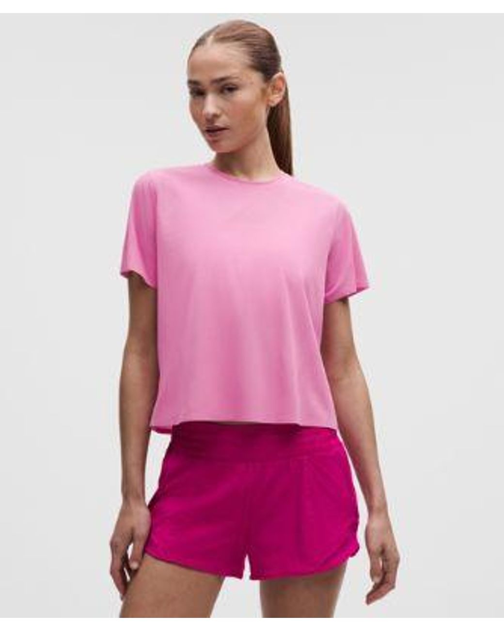 lululemon athletica Purple – Fast And Free Short-Sleeve Shirt – – Size Medium