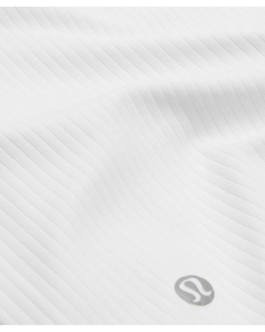 lululemon athletica White – It's Rulu Ribbed Cropped Half Zip Long-Sleeve Top – – Size Large