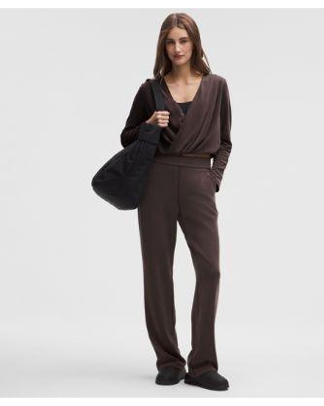 lululemon athletica Black – Softstreme High-Rise Straight-Leg Pants Regular – – Size Medium