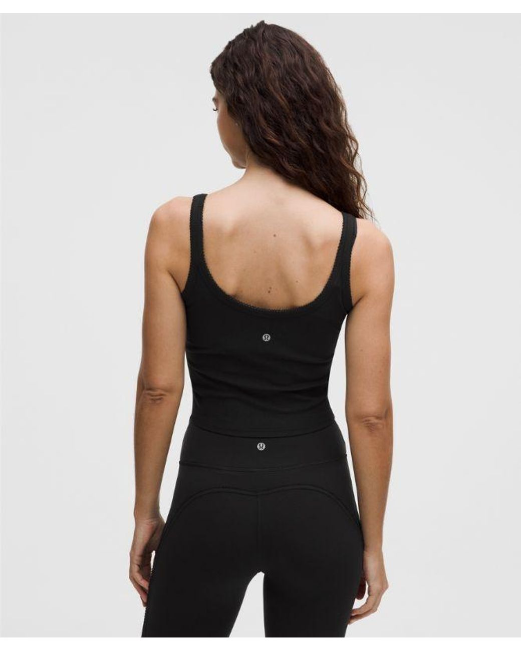 lululemon athletica Black – Nulu Ribbed Cropped Tank Top Heart – – Size Medium