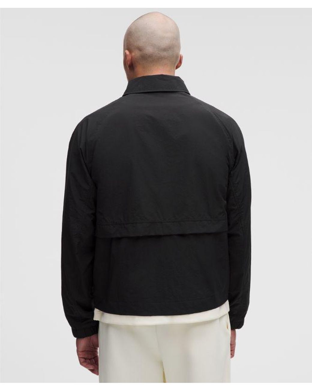 lululemon athletica Black Cotton-Blend Collared Jacket for men