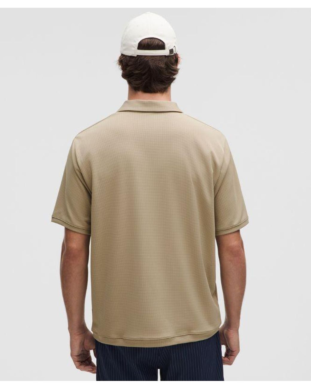 lululemon athletica Natural Textured Mesh Short-Sleeve Polo Shirt for men