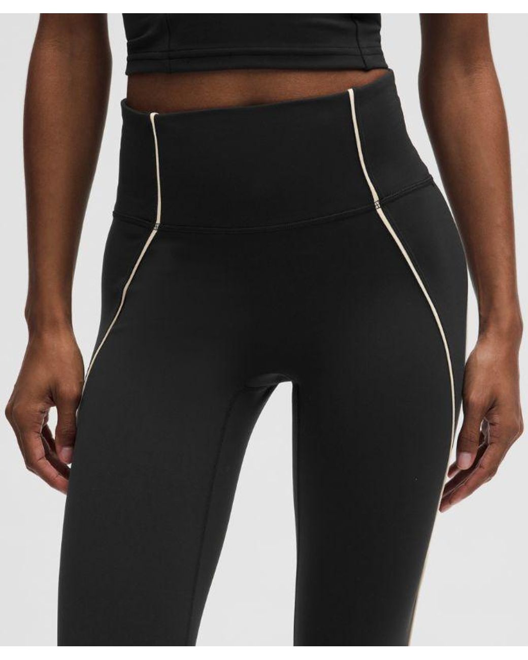 lululemon athletica Black Wunder Train No-Line Piped High-Rise Tight 25"
