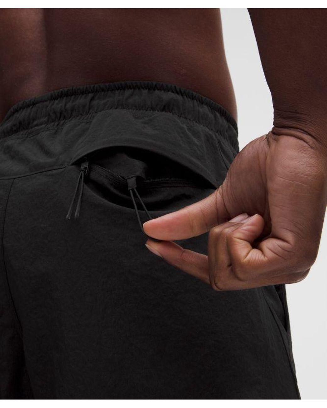 lululemon athletica Black – Crinkle Nylon Swim Shorts Linerless – 7" – – Size Large for men