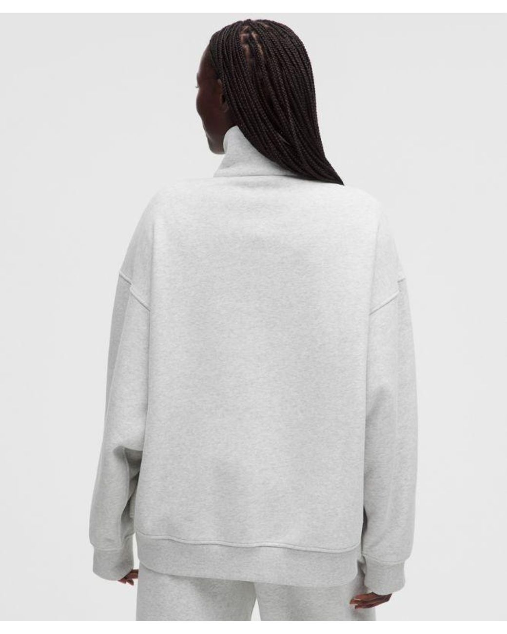 lululemon athletica Gray – Steady State Superloft Oversized Funnel-Neck Half Zip Sweatshirt – Color Light/ – Size Large