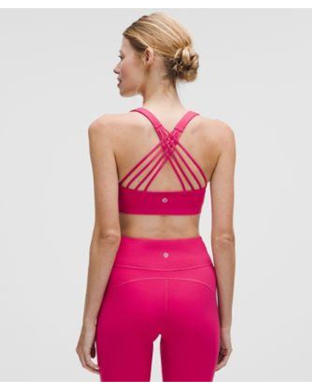 lululemon athletica Pink – Flexyflex Strappy Yoga Sports Bra Light Support, A-C Cups – – Size Large/Xl