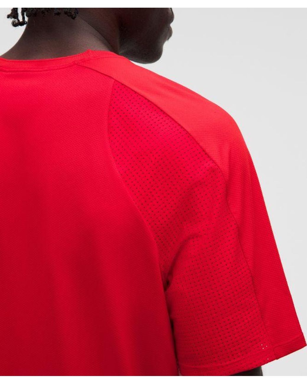 lululemon athletica Red Uv-Protective Mesh Panelled Tennis Shirt for men