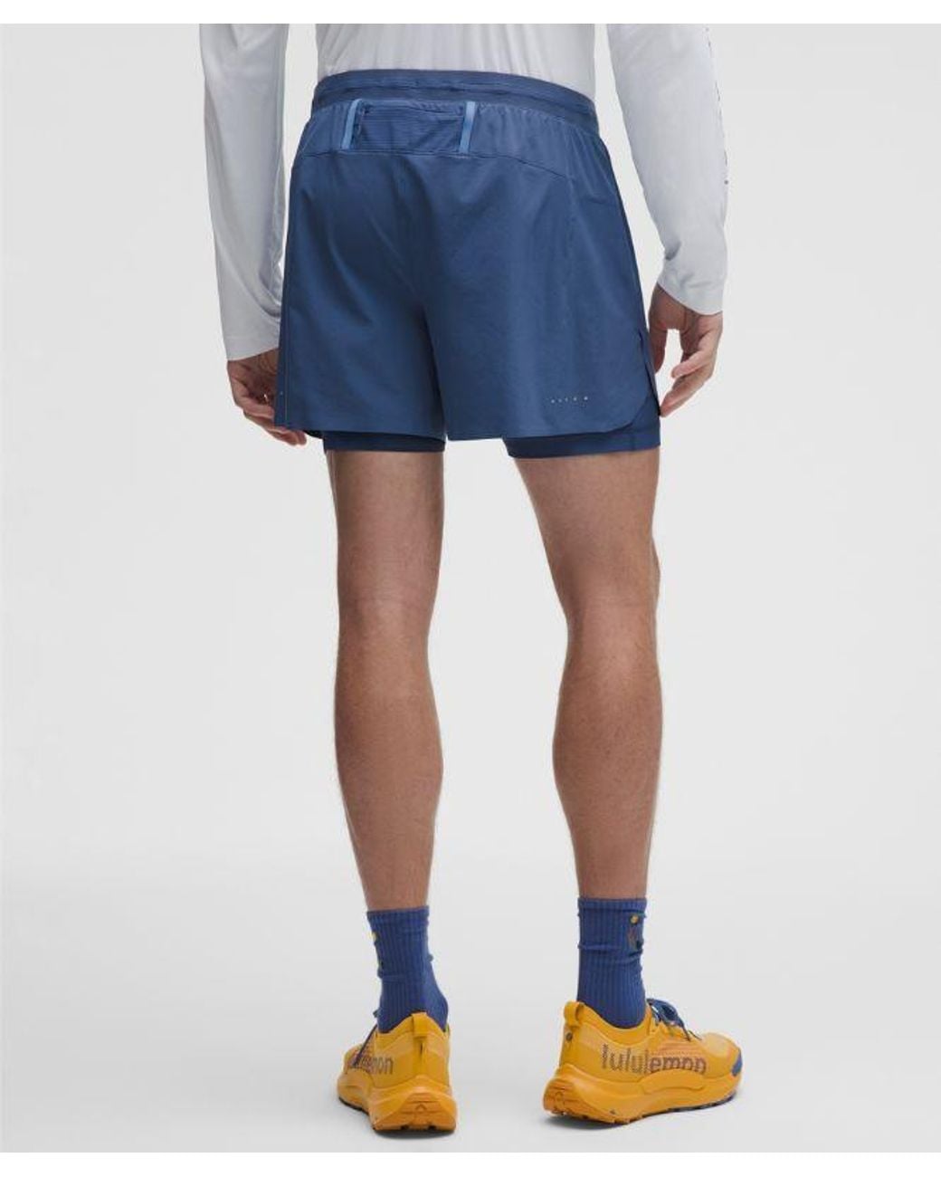 lululemon athletica Blue – X Geoff Mcfetridge Fast And Free Lined Running Shorts – 5" – – Size Large for men