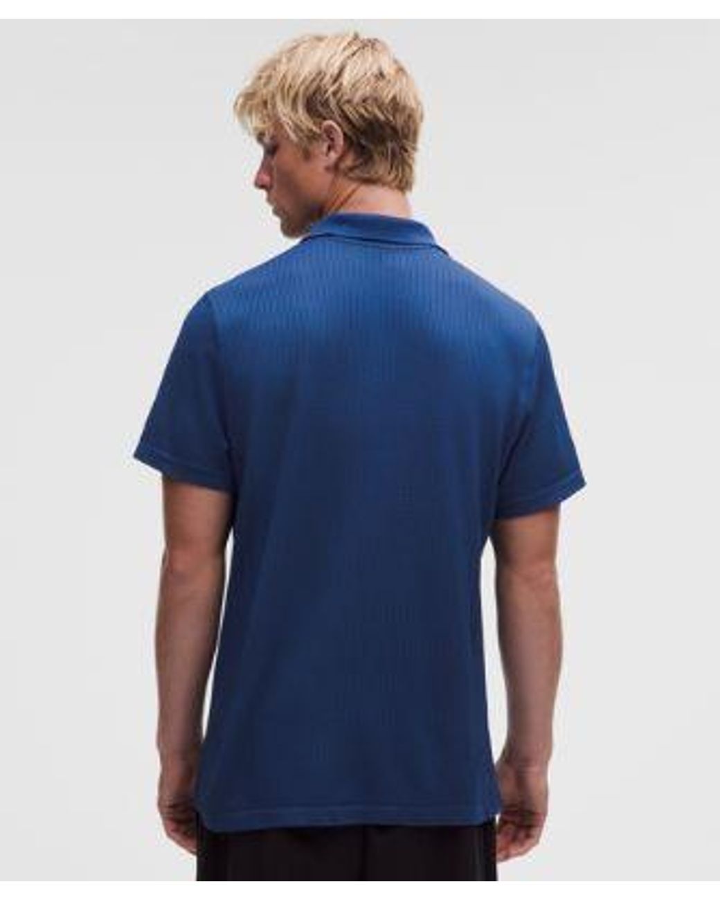 lululemon athletica Blue Textured Seamless Polo Shirt for men